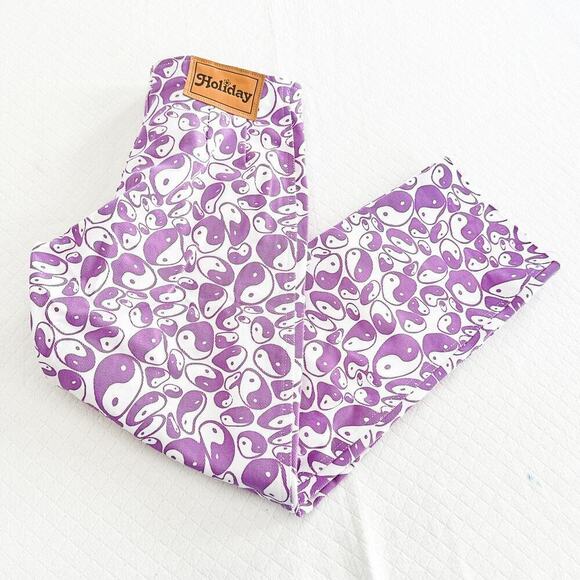 Holiday Emma Mulholland Kokomo Lavender Wide Leg Patterned Pants Size XS NWT - Picture 8 of 8